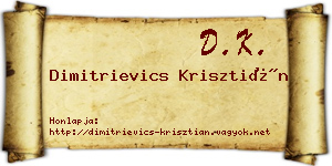 Dimitrievics Krisztián névjegykártya